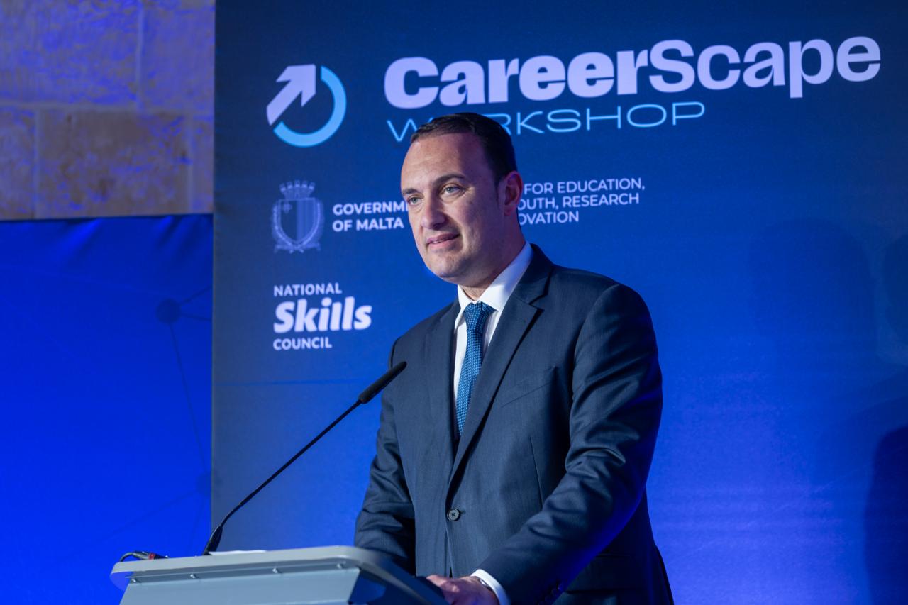 Minister of Education giving the speech